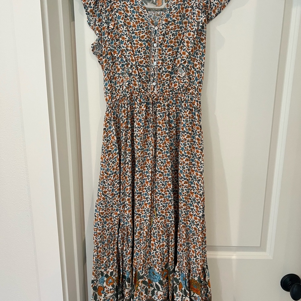 In Bloom Vibrant Floral V-Neck Dress